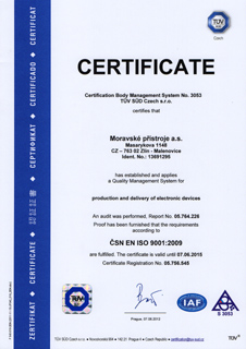 Certifikt ISO 9001:2001