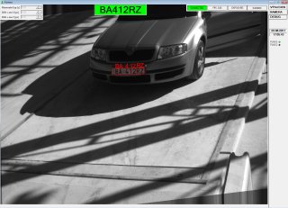 Obrazovka se snmkem z kamery DataCam - meme vidt korekci zeikmen obrazu i jeho vysokou dynamiku pi nevhodnm intenzivnm zadnm a bonm osvtlen