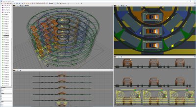 Obr 4: Pprava scny v 3D editoru - prostorov modely relnch zazen, stroj a staveb jsou v nkterch aplikacch pehlednj a nzornj ne plon schmata