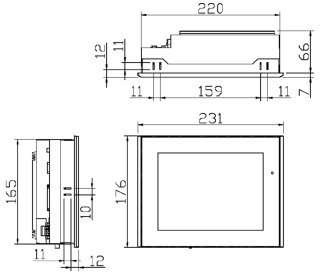 DataLab PC/LCD  rozmrov vkres (ktovn vmilimetrech)