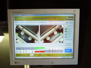 Obrazovka inspeknho systmu sobrazem ze dvou kamer DataCam