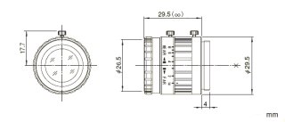 Objektiv Fujinon HF12.5HA-1B - schematick nkres