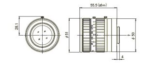 Objektiv Fujinon HF50SA-1 - schematick nkres