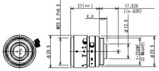 Objektiv Tamron 25HB - schematick nkres