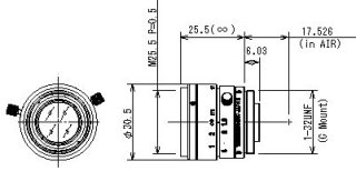 Objektiv Tamron 20HC - schematický nákres