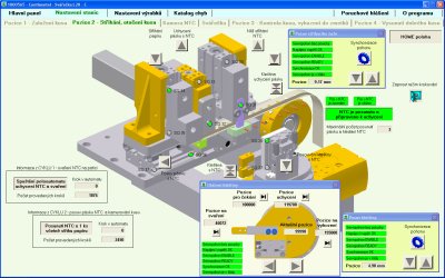 Obrazovka s pehlednou vizualizac automatu v prosted systmu ControlWeb