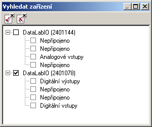 Vyhledn vech pipojench jednotek DataLab IO/USB