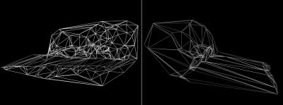 Fig. 4: 3D model of the captured scene, created from two camera images