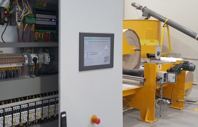 Efficient automation of the production line with Control Web - a computer with a graphical interface for the operator and DataLab unit for machine control connected via Ethernet