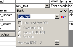 Editor of parameter font