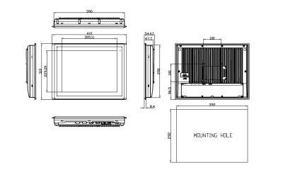 DataLab PC/LCD  rozmrov vkres (ktovn v milimetrech)