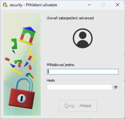 Okno pro pihlen uivatele v mdu advanced a strong