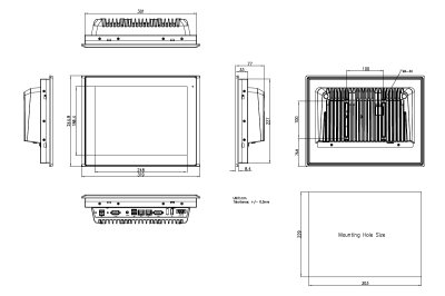 DataLab PC/LCD  rozmrov vkres (ktovn v milimetrech)