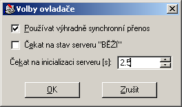 Dialog parametr ovladae