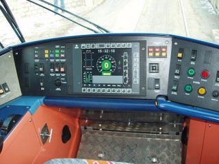 The multi-function display in the cockpit