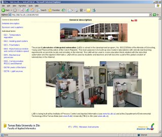 The front page of the laboratory WWW interface